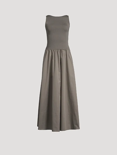 Bateau Neck Cut Out A-Line Dress