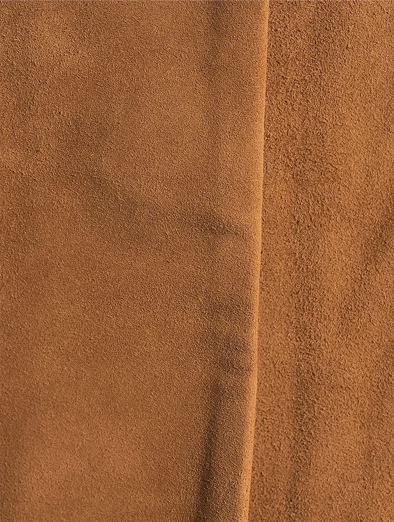 Suede Utility Cocoon Bomber Jacket