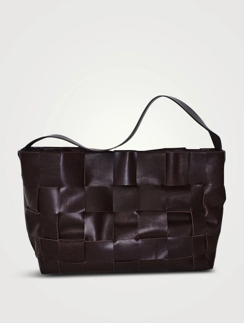 Large Woven Leather Tote Bag