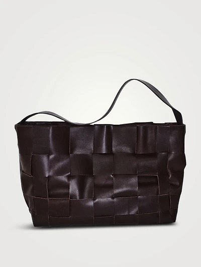 Large Woven Leather Tote Bag
