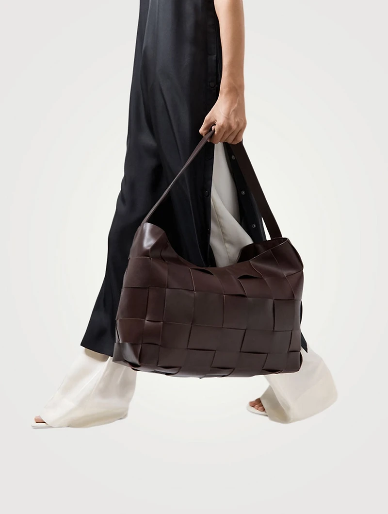 Large Woven Leather Tote Bag