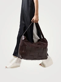 Large Woven Leather Tote Bag