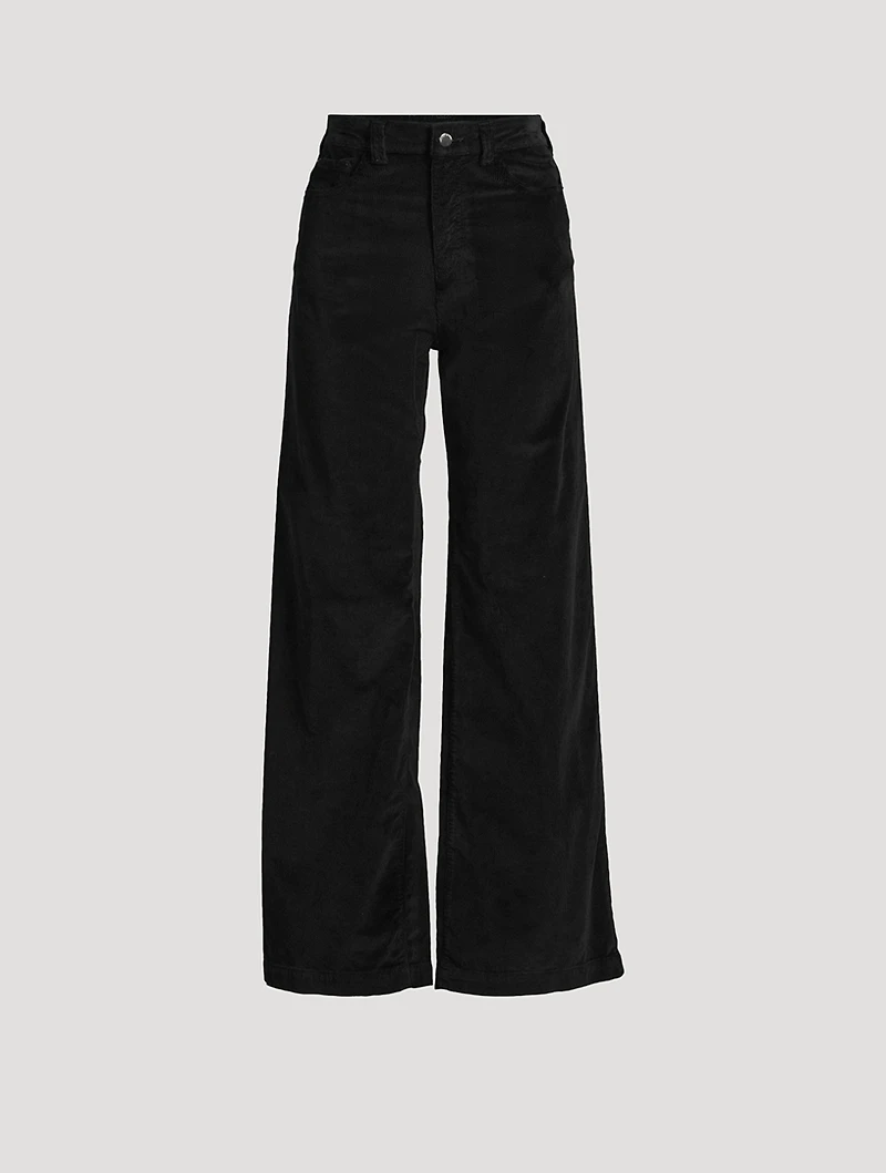 Garment-Dyed Wide-Leg Trousers