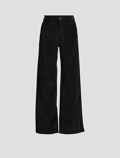 Garment-Dyed Wide-Leg Trousers