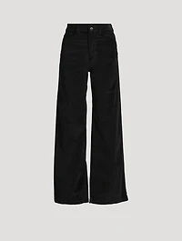Garment-Dyed Wide-Leg Trousers