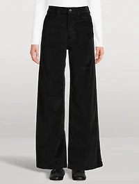 Garment-Dyed Wide-Leg Trousers