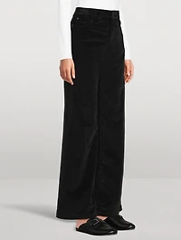 Garment-Dyed Wide-Leg Trousers