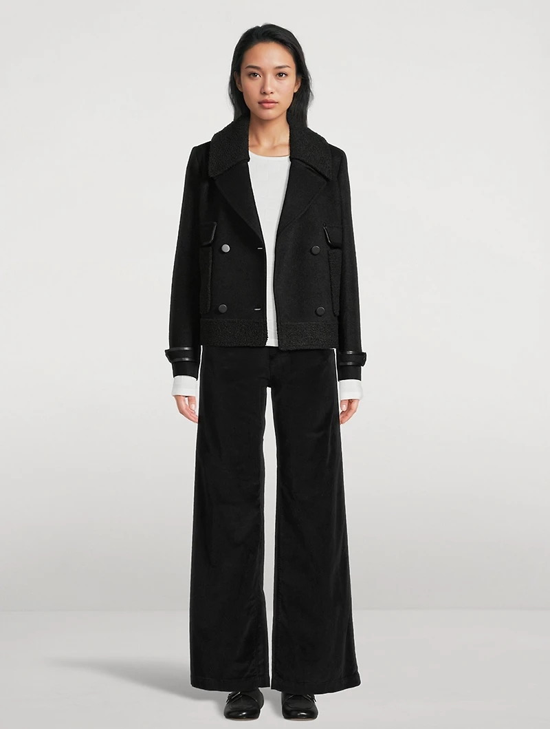 Garment-Dyed Wide-Leg Trousers