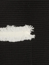 Rib-Knit Fringe-Trimmed Jacket