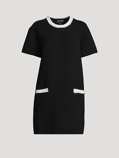 Rib-Knit Fringe-Trimmed Dress