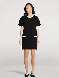 Rib-Knit Fringe-Trimmed Dress