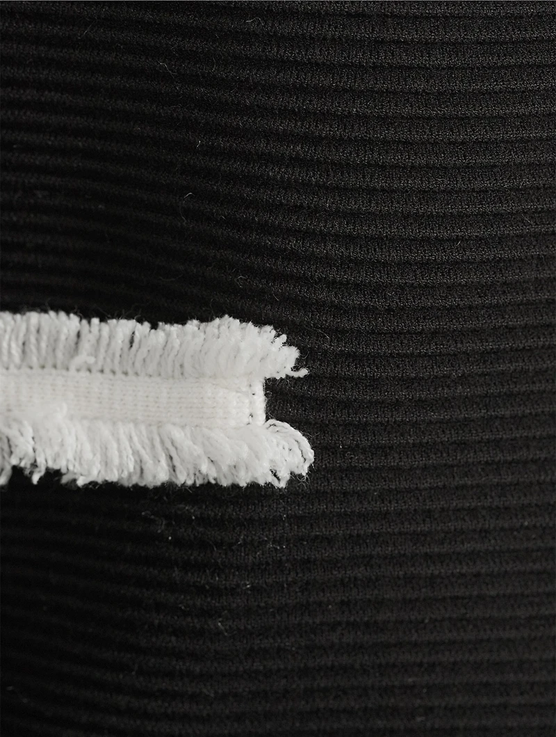 Rib-Knit Fringe-Trimmed Dress