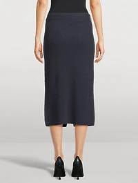 Belted Wool Pencil Skirt