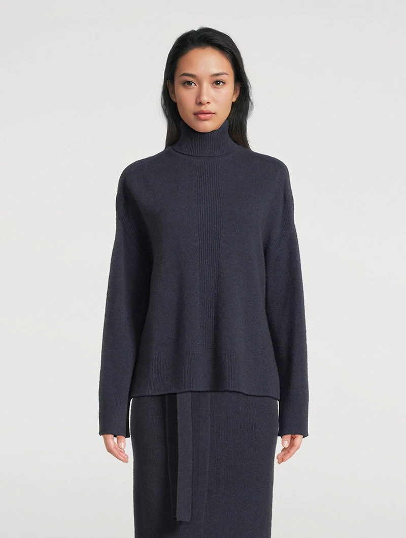 Ribbed Wool Turtleneck