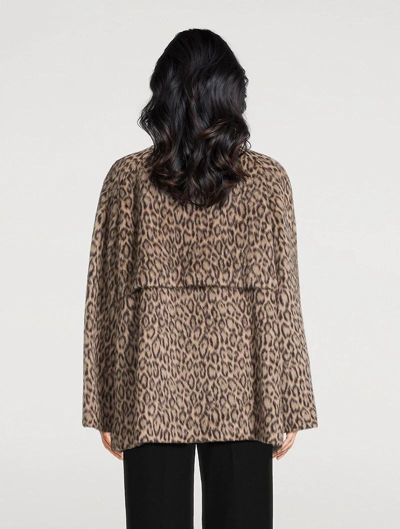 Double-Breasted Coat Animal Print