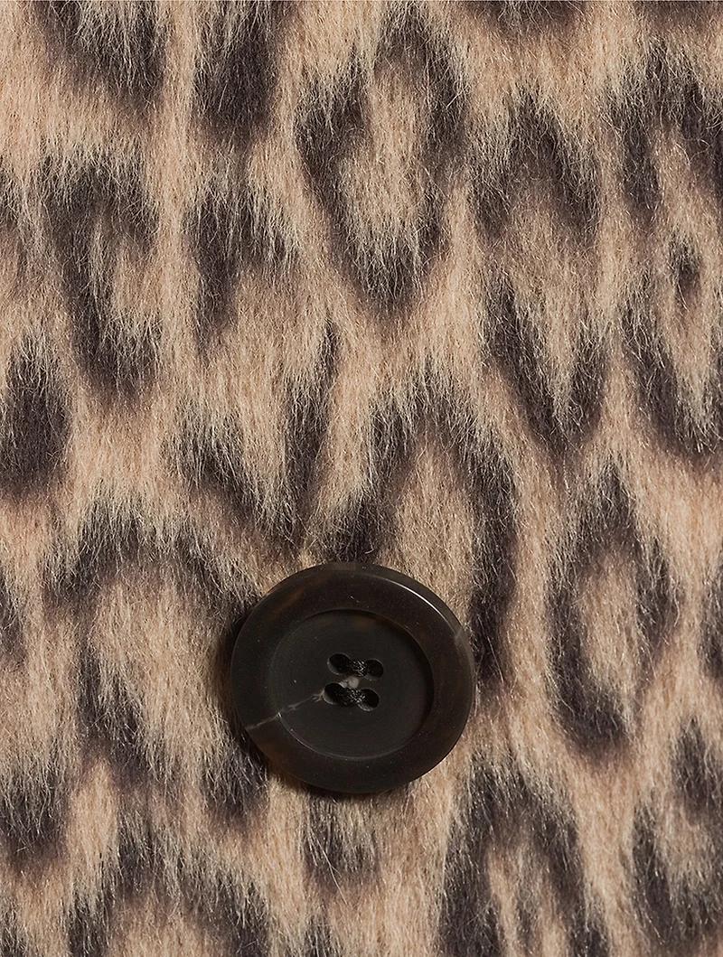 Double-Breasted Coat Animal Print