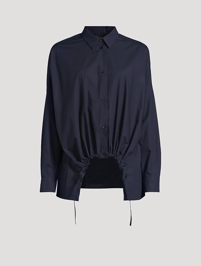Asymmetric Drawstring Shirt