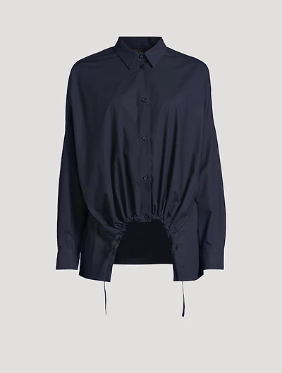 Asymmetric Drawstring Shirt