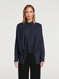 Asymmetric Drawstring Shirt