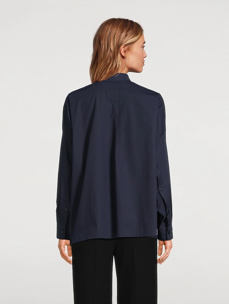 Asymmetric Drawstring Shirt