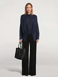 Asymmetric Drawstring Shirt