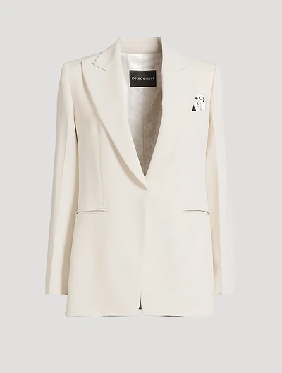 Envers Satin Blazer With Jeu De Cartes Print