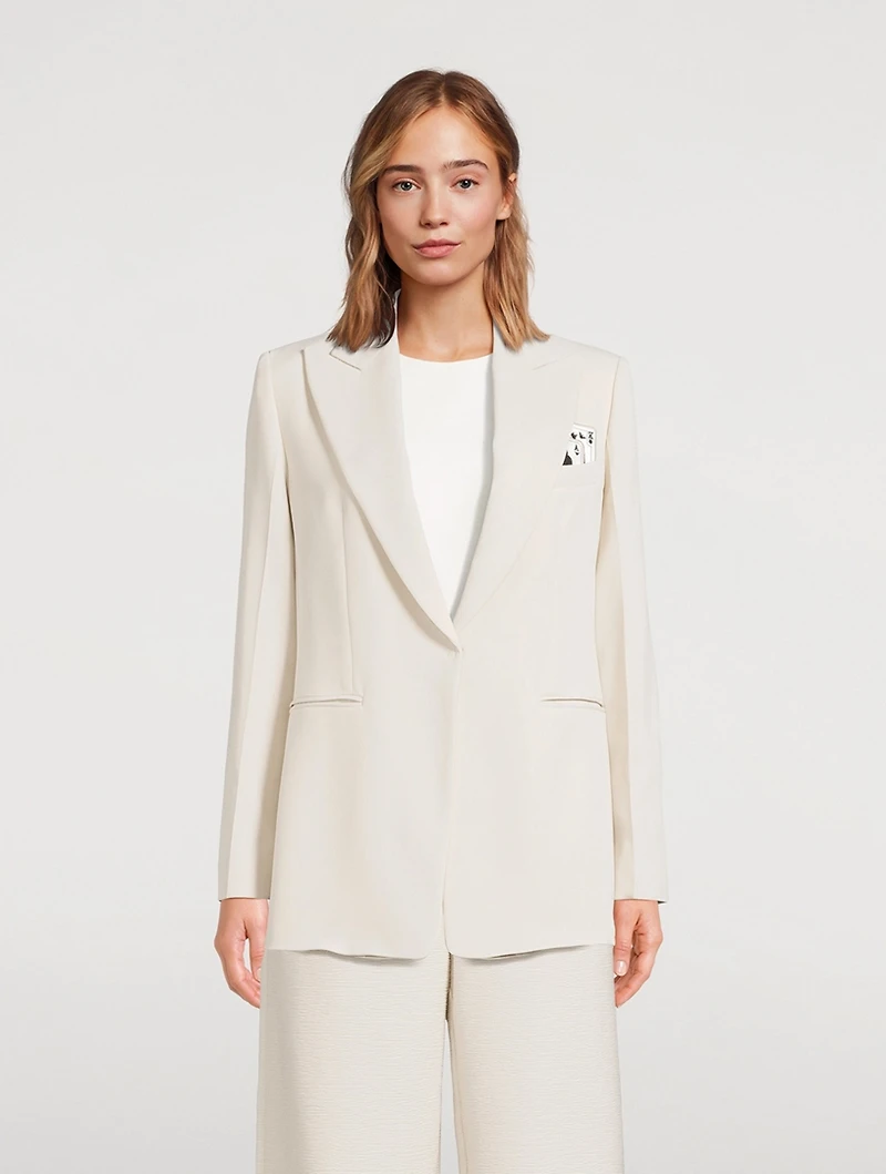Envers Satin Blazer With Jeu De Cartes Print