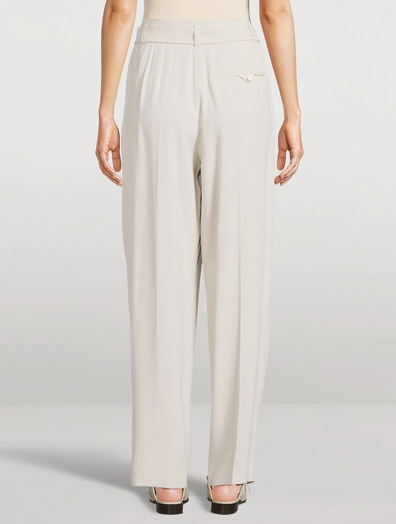 Belted Envers Satin Trousers