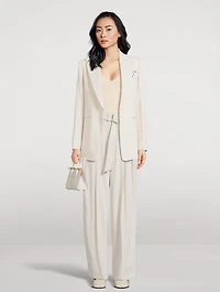 Belted Envers Satin Trousers