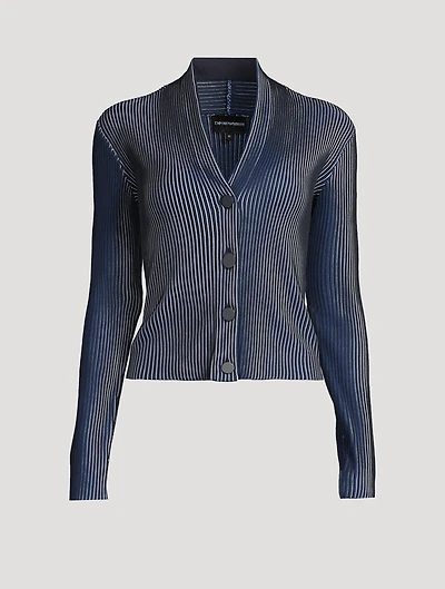 Pleated Knit Cardigan