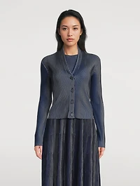 Pleated Knit Cardigan