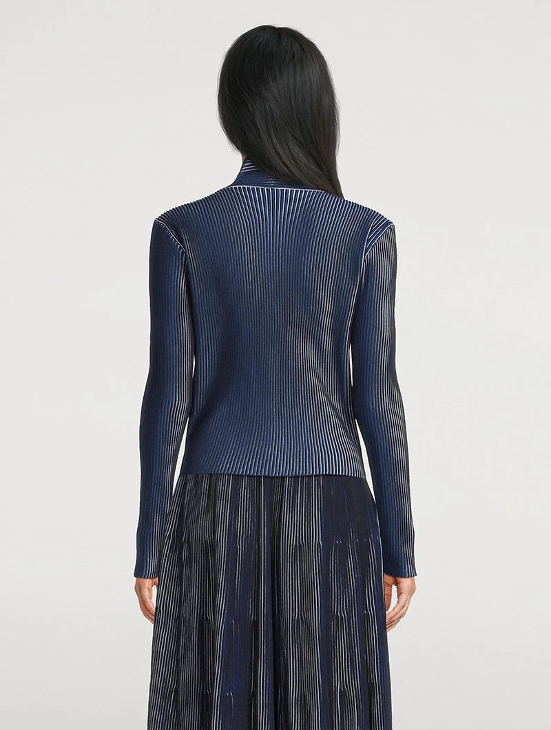 Pleated Knit Cardigan