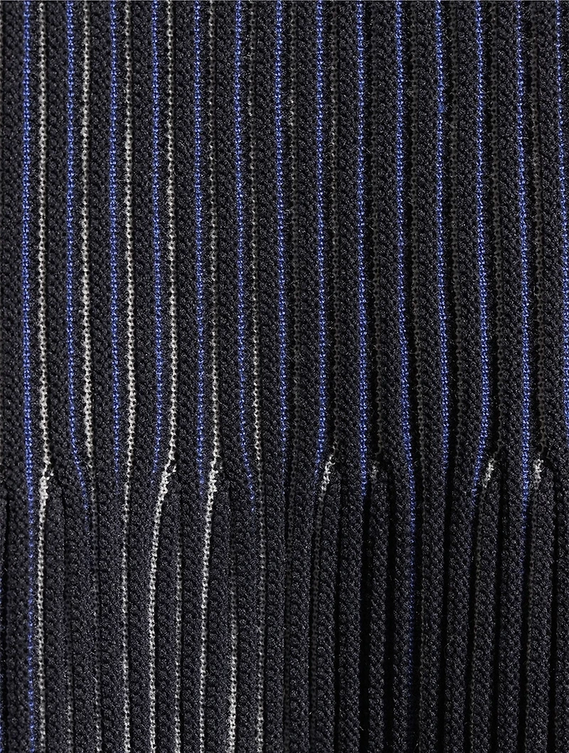 Pleated Knit Midi Dress