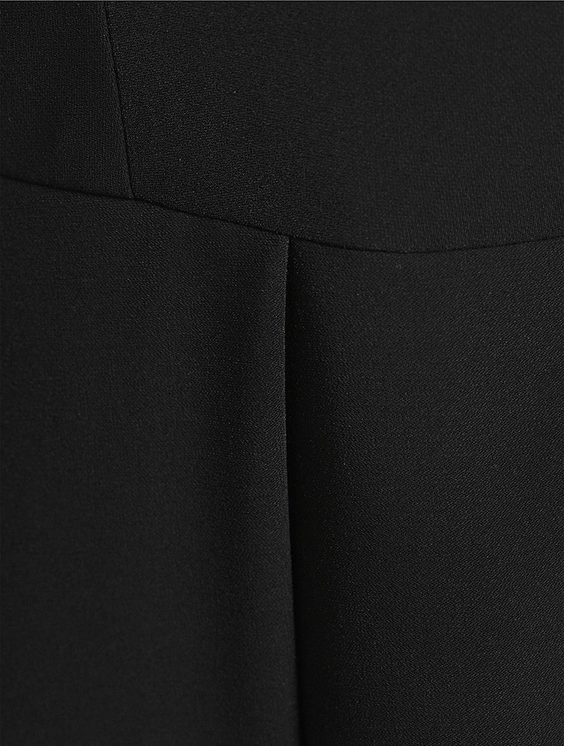 Pleated Technical Cady Midi Dress