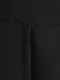 Pleated Technical Cady Midi Dress