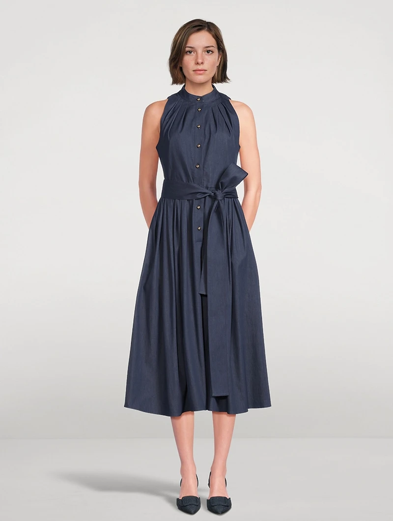 Belted Poplin Shirt Dress