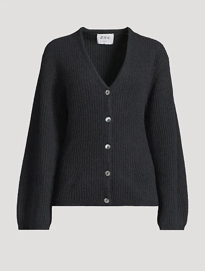 Fair Trade Cashmere Ribbed Cardigan