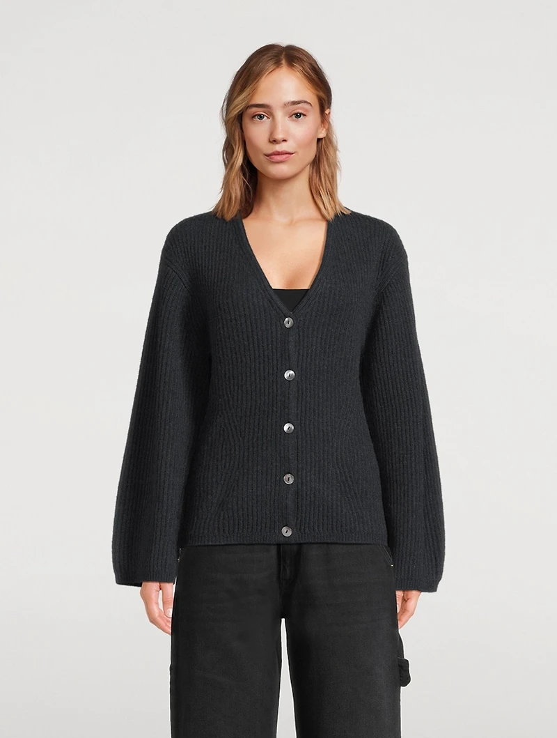 Fair Trade Cashmere Ribbed Cardigan