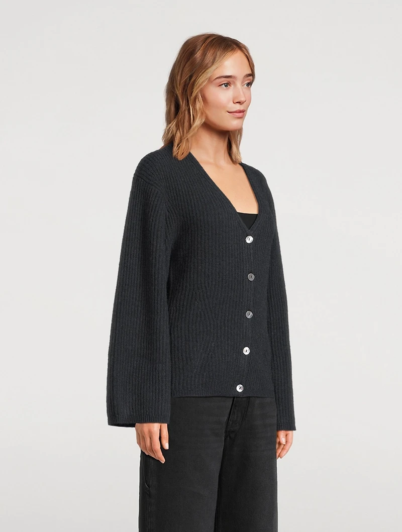 Fair Trade Cashmere Ribbed Cardigan