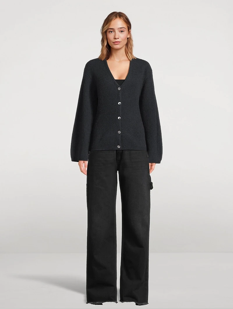 Fair Trade Cashmere Ribbed Cardigan