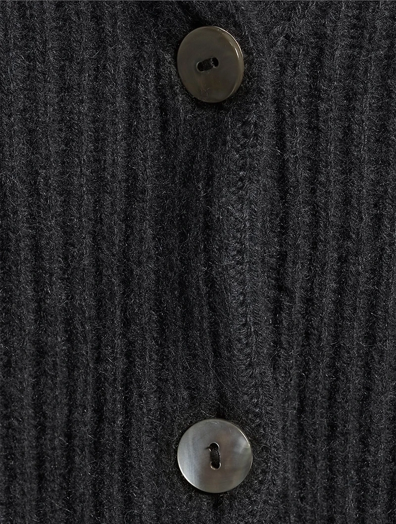 Fair Trade Cashmere Ribbed Cardigan