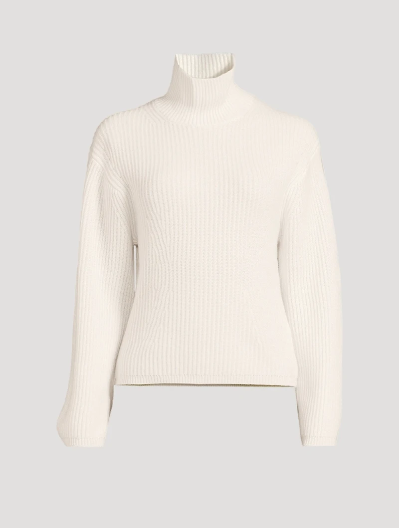 Fair Trade Cashmere Ribbed Turtleneck Sweater