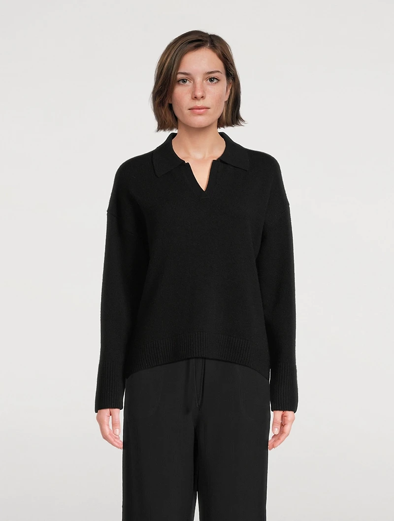Fair Trade Cashmere Polo Sweater