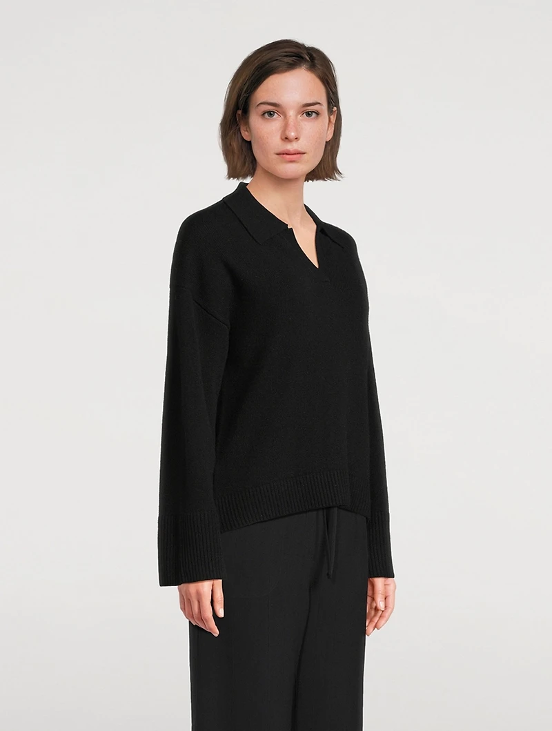 Fair Trade Cashmere Polo Sweater