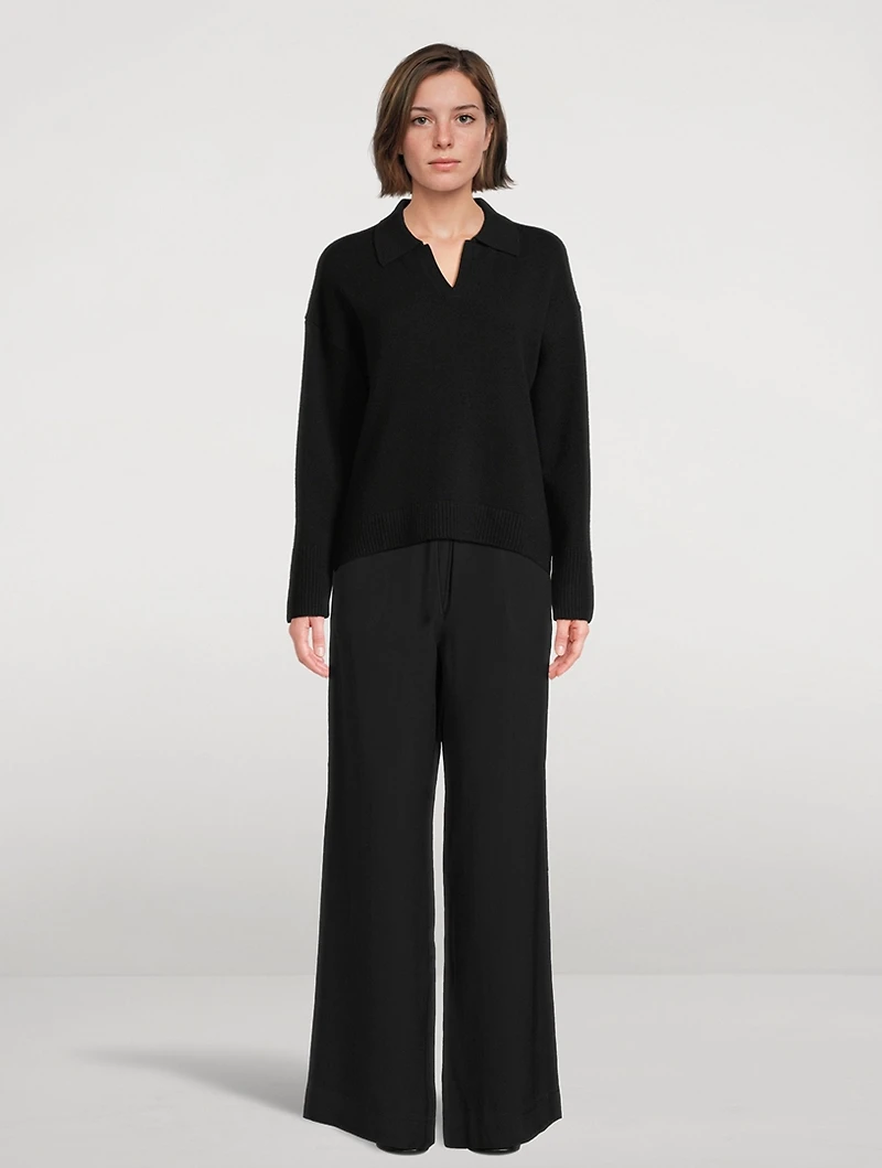 Fair Trade Cashmere Polo Sweater