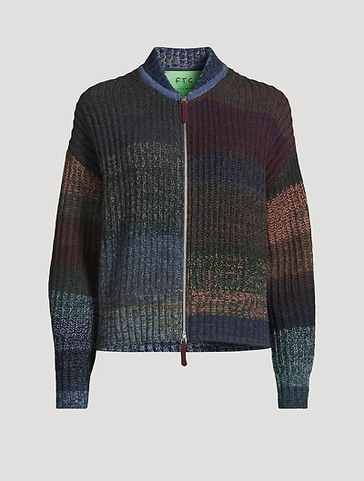 Fair Trade Cashmere UpKnit Multicolour Bomber Sweater