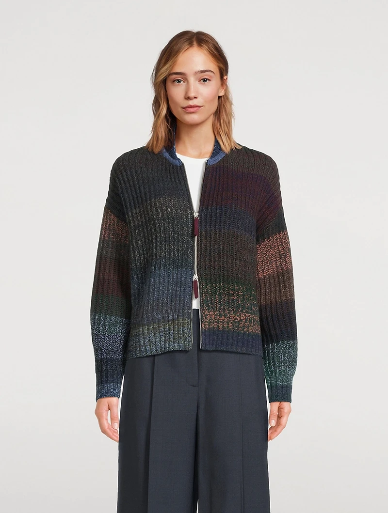 Fair Trade Cashmere UpKnit Multicolour Bomber Sweater