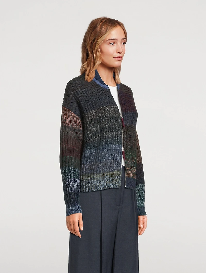 Fair Trade Cashmere UpKnit Multicolour Bomber Sweater
