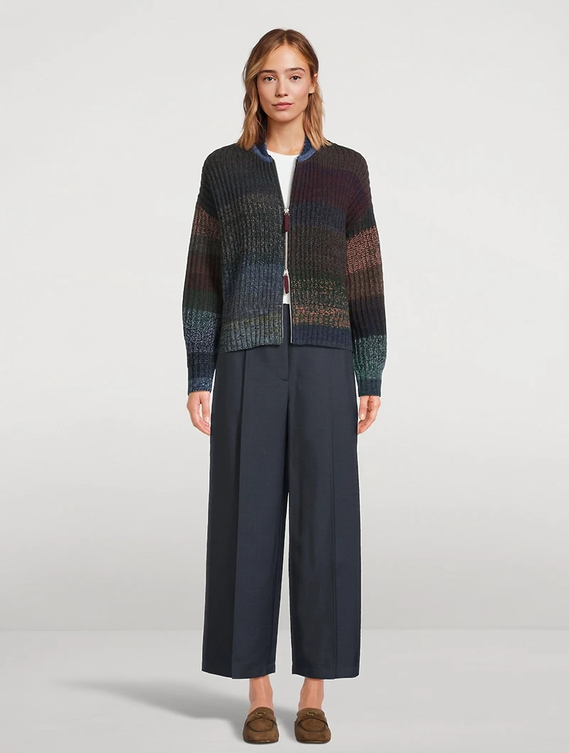 Fair Trade Cashmere UpKnit Multicolour Bomber Sweater