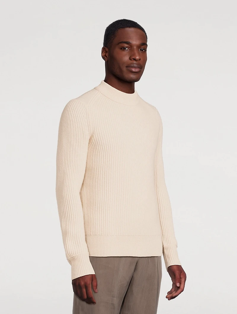 Fair Trade Cashmere Ribbed Roundneck Sweater